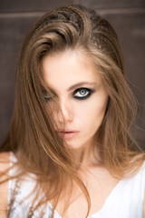 Fototapeta premium Beautiful girl on the street close-up