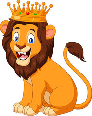 Cartoon lion wearing a crown