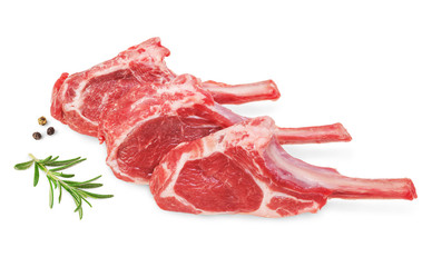 Fresh lamb cutlet  with  rosemary and pepper