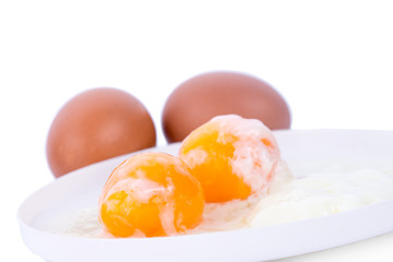 Boiled eggs, mineral water.