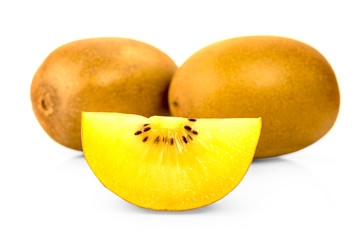 Fototapeta premium Yellow kiwi fruit isolated on white background