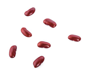red beans isolated on the white background..