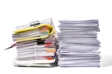 Stack of Documents isolated on white background