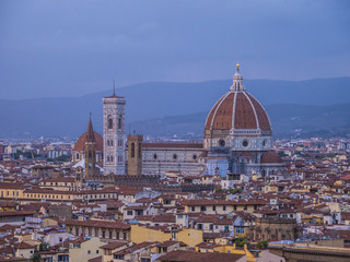 Fototapeta na wymiar Panoramic view over the city of Florence from Michelangelo Square called Piazzale Michelangelo