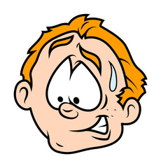 Scared Cartoon Boy Face