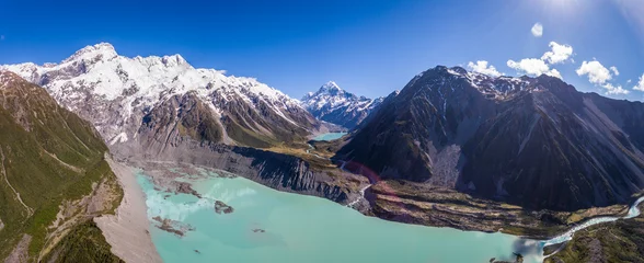 Foto auf Acrylglas Aoraki/Mount Cook Aerial view of Mt Cook Landscape, New Zealand