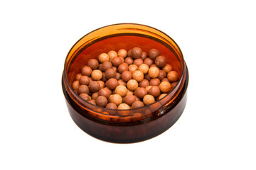 powder with a brush