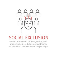 Social exclusion. Vector icon