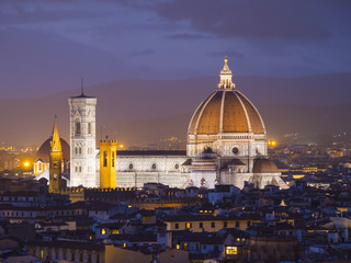 Fototapeta premium Panoramic view over the city of Florence from Michelangelo Square called Piazzale Michelangelo