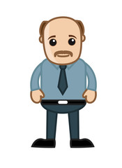 Old Age Bald Man Character Standing