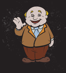 Happy Businessman Saying Hello Vector Illustration