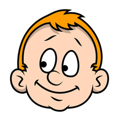 Smiling Cartoon Boy Face