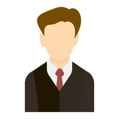 Vector Illustration of icon user in a brown suit with a red tie