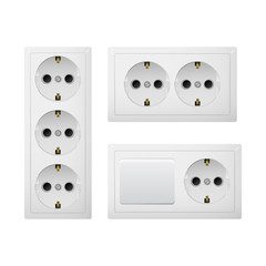 Electrical socket Type F with switch.
