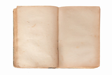 Old opened book with blank pages