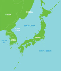 North korea and far east map