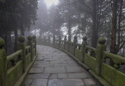 The walkway around the  Wudang Mountains ,It's in Hubei province China.
