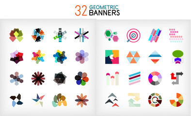 Vector colorful geometrical info banners