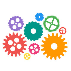 Gear icons set. Machine gear collection in flat design. Vector illustration