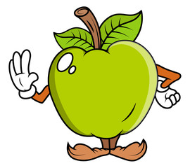 Green Cartoon Apple