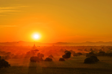 Bagan Pagodas during sunrise, Myanmar