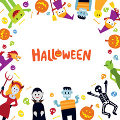 Halloween Monster Characters Frame