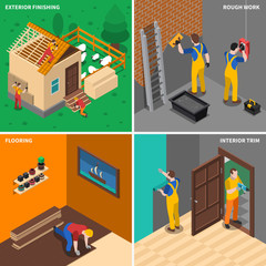 Home Repair Worker People Icon Set