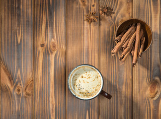 Obraz na płótnie Canvas Cappuccino and cinnamon