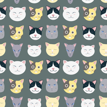 Nice cats vector pattern