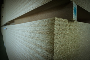Glut view of particle board between 2 stacks