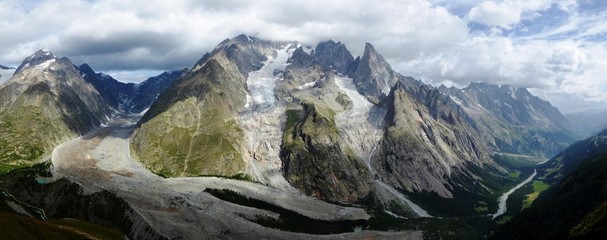 glacier du Miage vu d'Arp Vieille, Val Veny