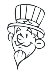 Happy Uncle Sam Face Vector Drawing