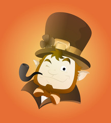 Winking Leprechaun-St. Patrick's Day Cartoon Vector Illustration