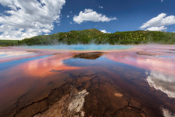 Famous Grand Prismatic Springs in Yellowstone. 