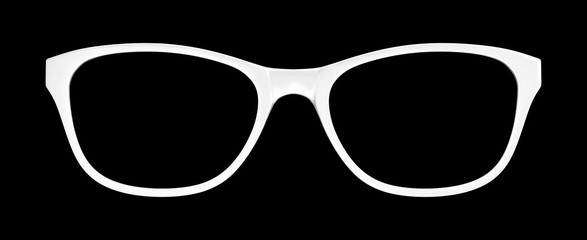 white glasses on black background