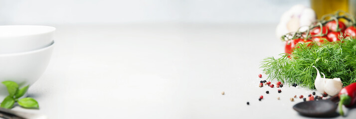 Fresh vegetables over concrete background