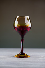Empty wine glass, Rustic background