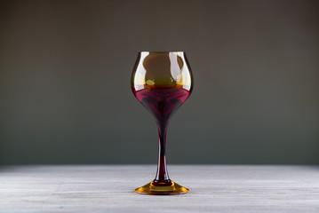 Empty wine glass, Rustic background