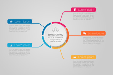 Vector infographic template for diagram, graph, presentation, chart, business concept with 5 options.
