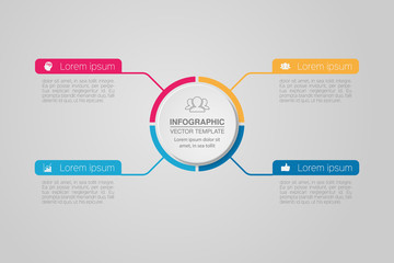 Vector infographic template for diagram, graph, presentation, chart, business concept with 4 options.