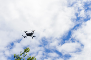 Fototapeta na wymiar Reconnaissance. The drone in the sky