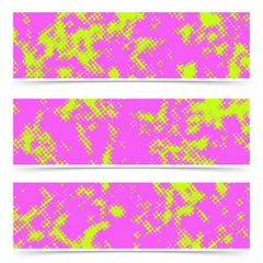 Bright dotted pink and green cards collection