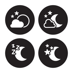 Night icons set