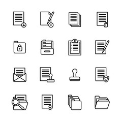 Folders Thin Line Icon Set. Vector