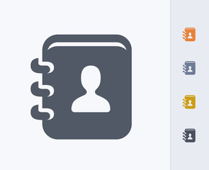 Contacts Book - Carbon Icons. A professional, pixel-aligned icon  designed on a 32x32 pixel grid and redesigned on a 16x16 pixel grid for very small sizes.