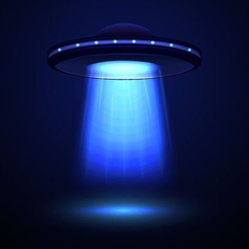Realistic Detailed Aliens Spaceship or UFO. Vector