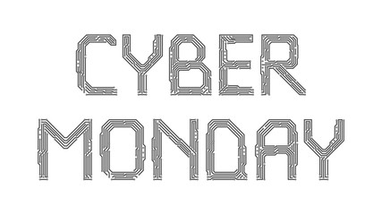 Cyber Monday from the letters of the printed circuit board