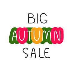 Big autumn sale inscription.