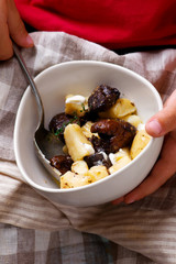 gnocchi with wild mushrooms.style rustic.