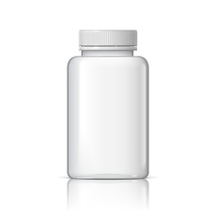 Cool Realistic White plastic bottle.